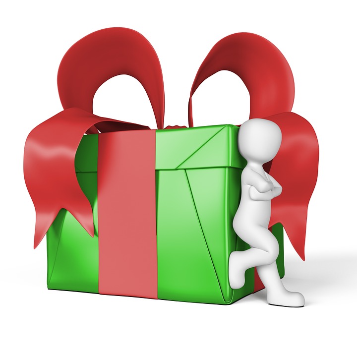 man with gift box