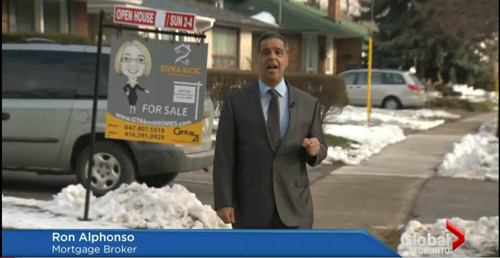 Global News segment with Ron Alphonso discussing mortgage rate hikes